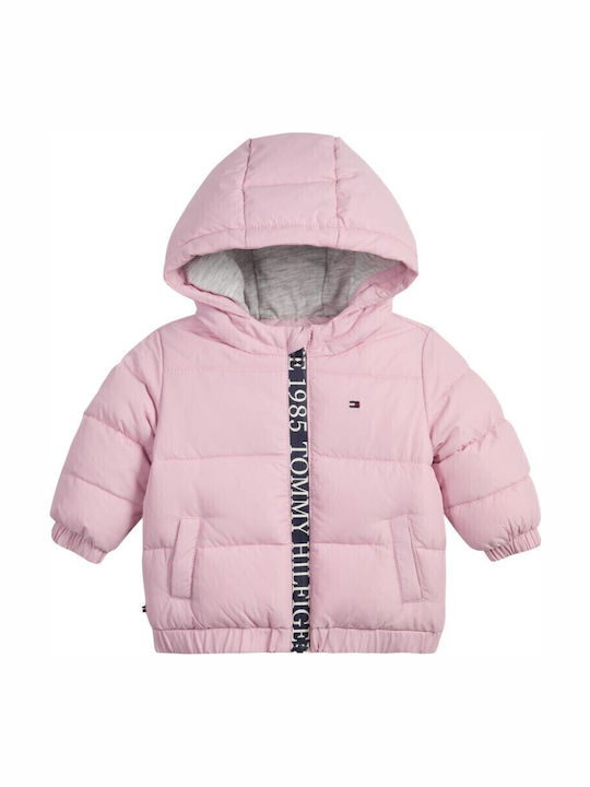 Kids' Casual Jacket Short with Hood Pink