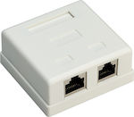 Goobay External Double Network Socket RJ45 Cat6 White 77635