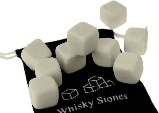 Whisky Stones Διακοσμητικά Παγάκια Πέτρινα με Θήκη Αποθήκευσης 9τμχ