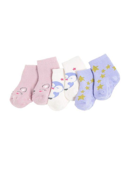 Cool Club Girls 3 Pack Non-Slip Ankle Socks Multicolour