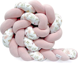 Sparrow Velvet Crib Bumpers Braided Inside Pink 10x200cm