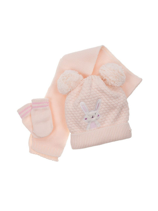 Baby-Set Schal-Handschuhe-Beanie 22150-03 (0-18 Monate) Lachs