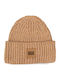 Chunky Rib Beanie Beanie with Rib Knit Camel