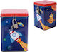 I-Total Space Children's Money Box Metal Blue 10.5x10.5x15cm