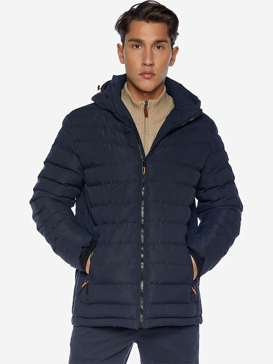 Χειμωνιάτικο Μπουφάν Puffer Navy Μπλε