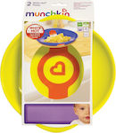 Munchkin Set de hrănire din Plastic cu Bază Antiderapantă Galben 2buc pentru 6+ luni