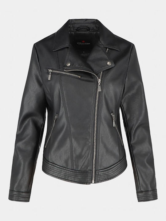 Volcano J-ASTLI women's eco-leather biker jacket - Black