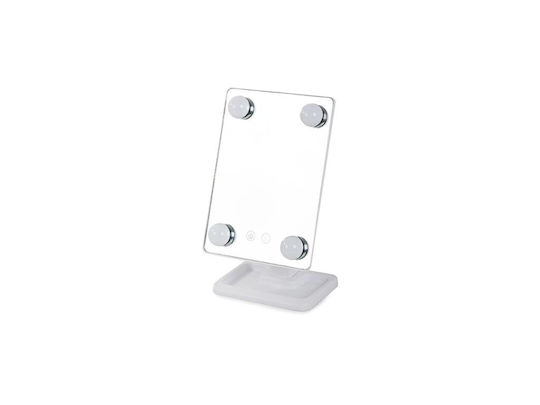 Oglindă de machiaj De birou cu lumină 29.5x18.5cm Alb