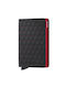 Secrid Slimwallet Optical Men's Leather Card Wallet with RFID και Slide Mechanism Black/Red