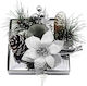XMASfest Christmas Ceramic Silver Candlestick 15x9cm