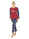 Damen-Fleece-Pyjama Smile rot W23