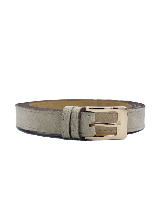 Women's Slim Belt in Castor Leather (Beige)