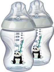 Tommee Tippee Set aus Plastikflaschen Closer To Nature Gegen Koliken mit Silikonsauger für 0+, 0+ m, Monate Pip der Panda 260ml 2Stück