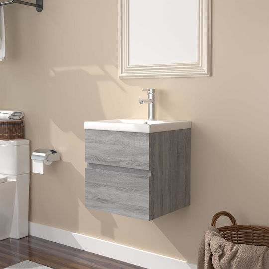vidaXL Πάγκος με Νιπτήρα Μ41xΒ38.5xΥ45cm Γκρι Sonoma