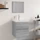 vidaXL Waschtisch mit Waschbecken & Spiegel L41xB38.5xH45cm Grey Sonoma
