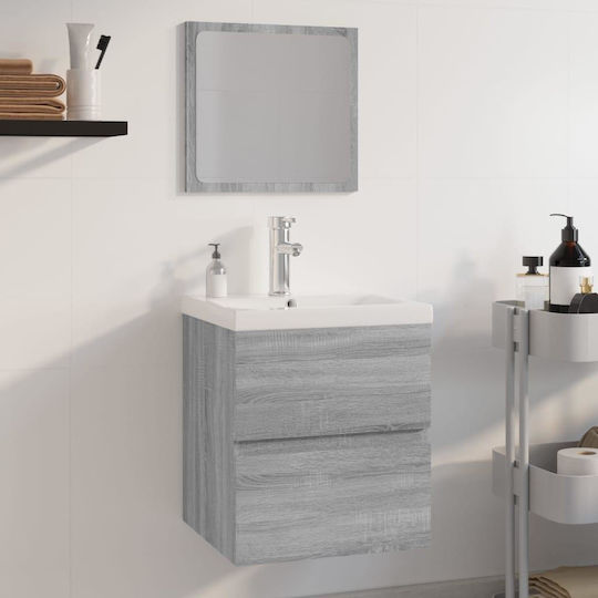 vidaXL Waschtisch mit Waschbecken & Spiegel L41xB38.5xH45cm Grey Sonoma