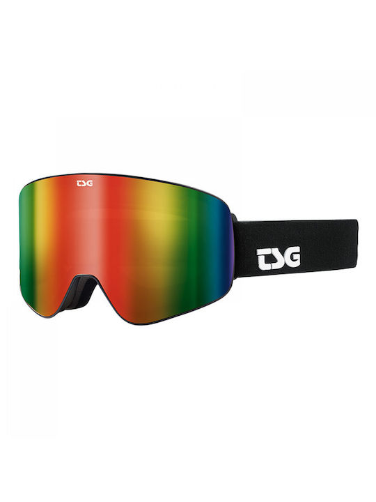 TSG Ski & Snowboard Goggles Kids Black with Lens in Green Color