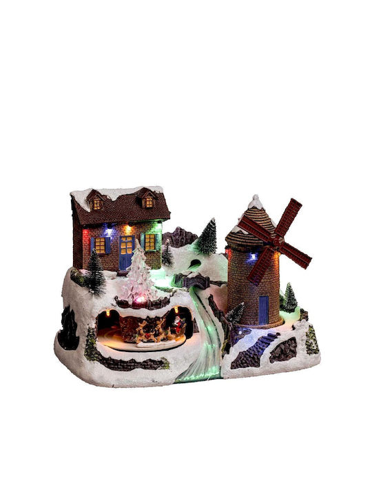 Christmas Illuminated Decorative Village with Battery 20x31x19.5cm.