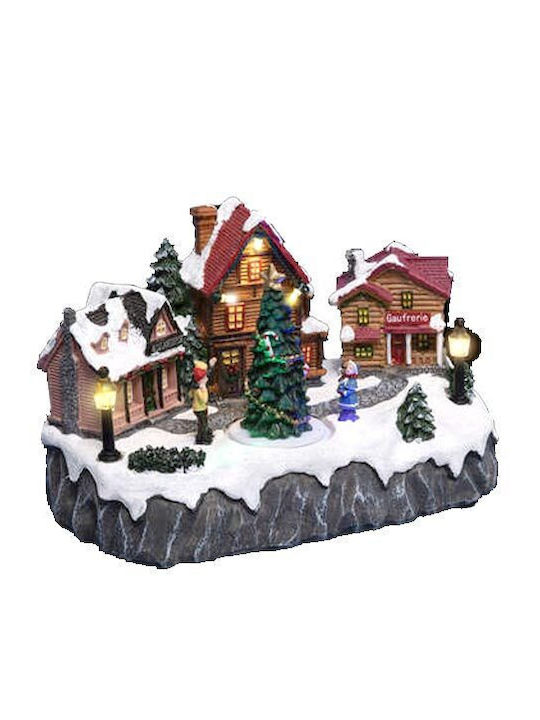 Snowy Village Christmas Decorative Figurine Illuminated Village Battery 13.5x21.5x12cm