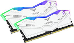 TeamGroup Delta RGB White 32GB DDR5 RAM με 2 Modules (2x16GB) και Ταχύτητα 5600 για Desktop