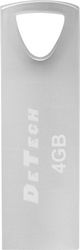 De Tech 4GB USB 3.0 Stick Argint
