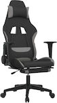 vidaXL 3143744 Fabric Gaming Chair with Footrest Black / Light Gray
