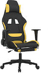 vidaXL 3143746 Fabric Gaming Chair with Footrest Black / Yellow