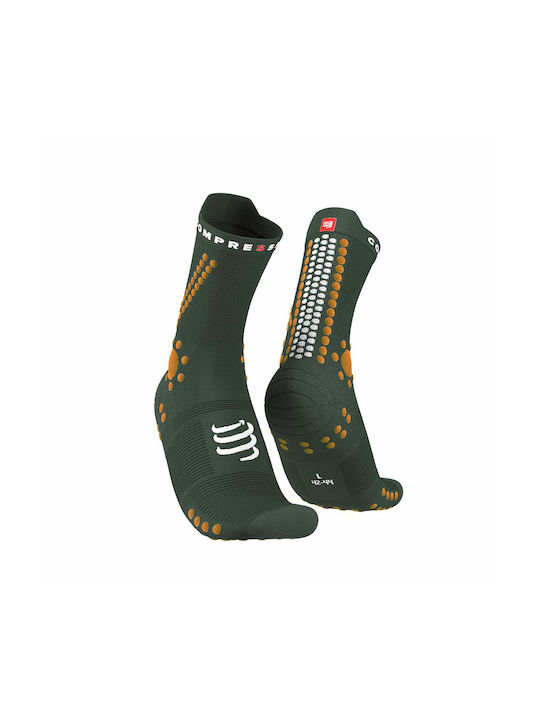 Compressport Pro Racing V4.0 Trail Running Κάλτσες Πράσινες 1 Ζεύγος