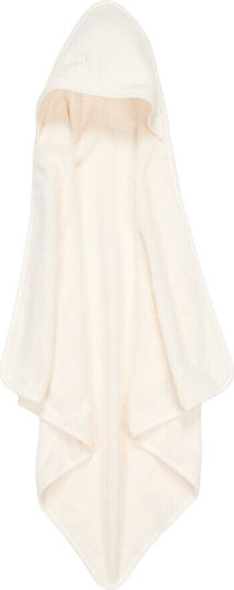 Little Dutch Baby Hooded Towel with Hood Pure Soft White 75x75cm