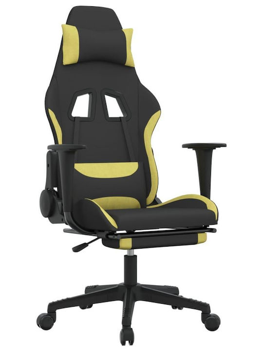 vidaXL 3143748 Gaming Chair with Footrest Black / Light Green