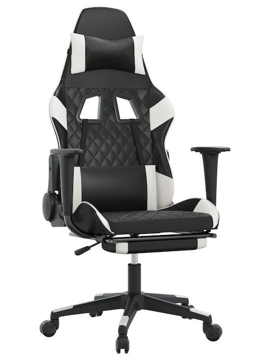 vidaXL 3143769 Gaming Stuhl mit Fußstütze Black / White