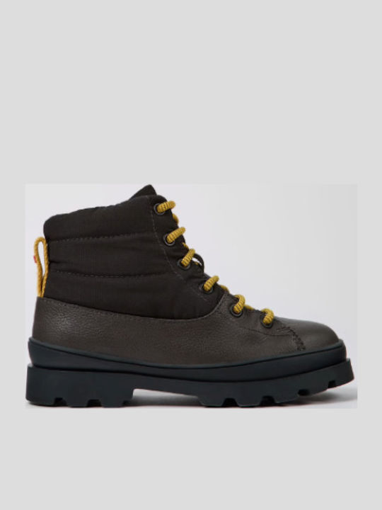 Brutus Anatomical Leather Kids Boots with Laces Gray