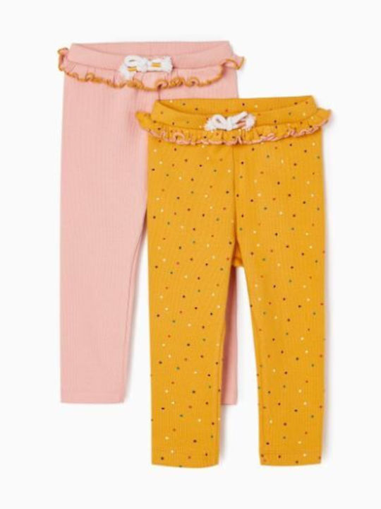 Baby leggings 2pack pentru fata galben-roz ZIPPY ZIPPY ZBGAP0401_22032