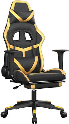 vidaXL 345436 Artificial Leather Gaming Chair with Footrest Black / Gold