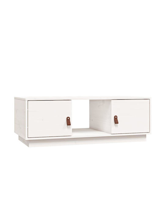 Rectangular Solid Wood Coffee Table White L100x...