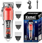 Kemei KM-246 Professional Rechargeable Hair Clipper Red