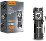 Videx Wiederaufladbar Taschenlampe LED Wasserdicht IP68 mit maximaler Helligkeit 600lm VLF-A055 19.006.0004
