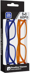 Eyelead Unisex Reading Glasses +2.50 Blue / Honey 2pcs