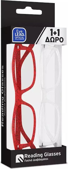 Eyelead Women's Reading Glasses +1.00 Red / Transparent 2pcs
