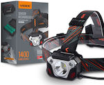 Rechargeable Headlamp LED Waterproof IP68 with Maximum Brightness 1400lm Videx