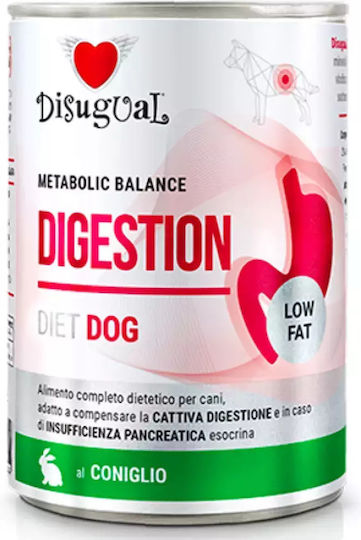 Disugual Metabolic Balance Digestion Wet Dog Food in Diet Cans with Rabbit Diet 400gr
