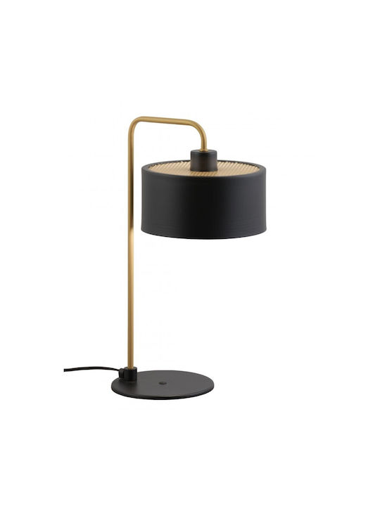Viokef Seventy’s Metal Table Lamp for Socket E27 with Black Shade and Base