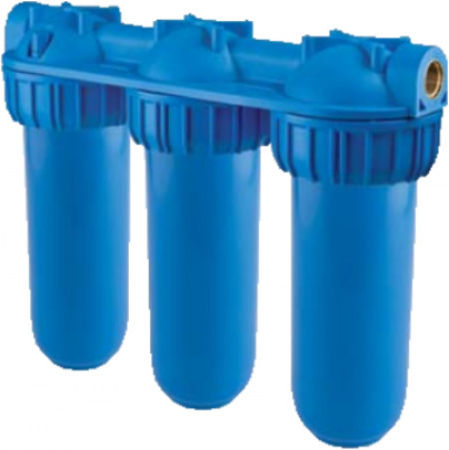 Atlas Filtri 3-Stage Under Sink / Central Supply Water Filter System Senior Triplex Plus 3P , 3/4'' Inlet/Outlet, 022.00.900134