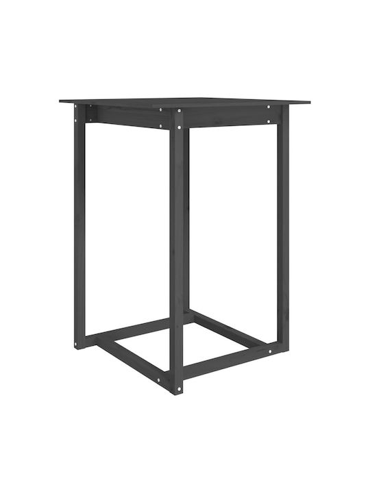 Table Bar from Solid Wood Gray 80x80x110cm