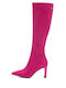 Wildleder Damenstiefel mit hohem Absatz Fuchsie