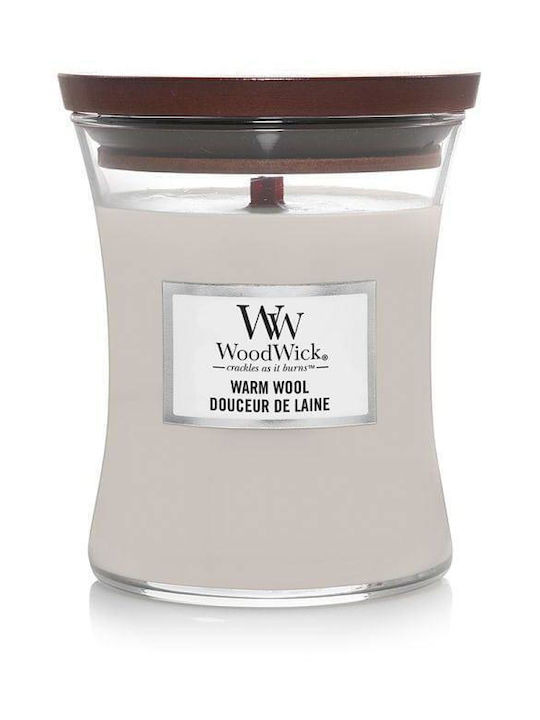 WoodWick Duftkerze Warm Wool Gefäß Weiß 85gr 1Stück