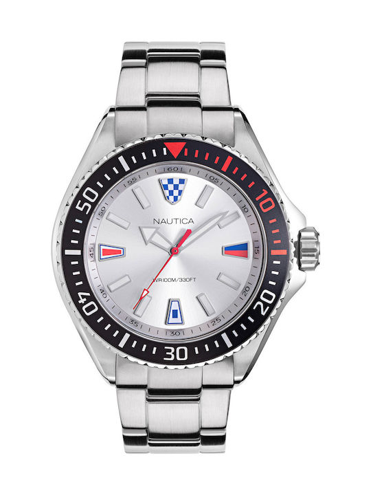 Nautica Men's Watch 44mm Battery with Silver Me...