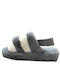 WOMEN'S FURRY OPEN SLIPPERS GREY