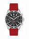 Slazenger Men's Watch 45mm Chronograph Battery with Red Rubber Strap