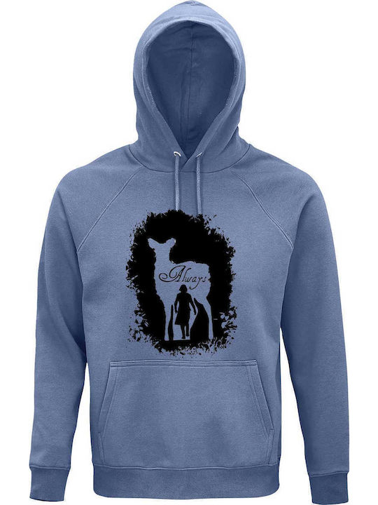 Hoodie Unisex Organic " Harry Potter Always After All This Time " Blue